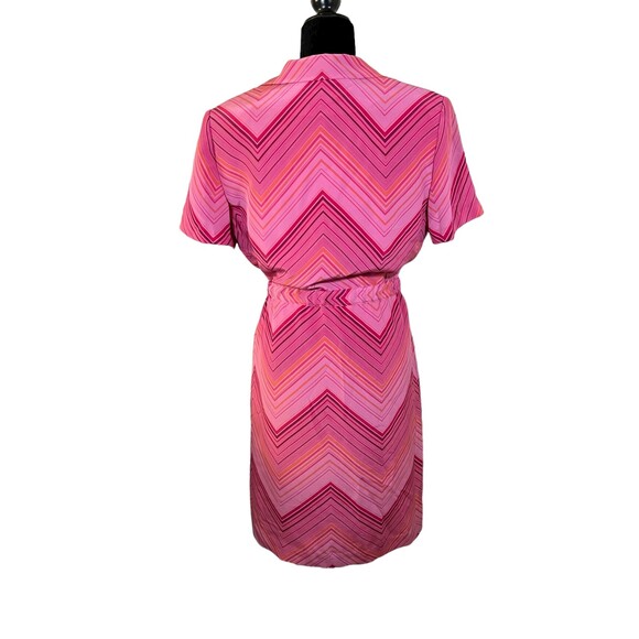 Adrianna Papell Pink Stripe Silk Tie Waist Dress Size 14 NEW - Picture 5 of 5